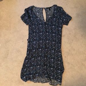 Forever 21 Blue Floral Button Up Midi Dress NWOT